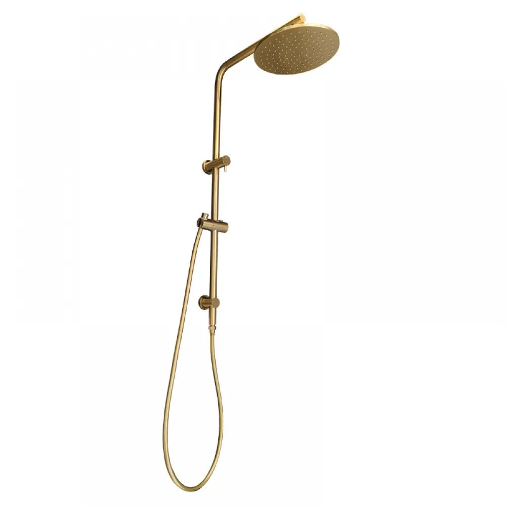 CHASE PREMIUM ROUND DUAL RAIN SHOWER COLUMN - BRUSHED BRASS