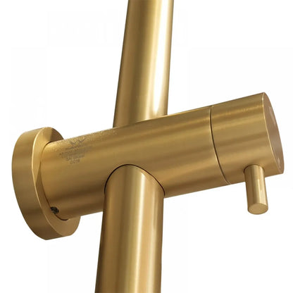 CHASE PREMIUM ROUND DUAL RAIN SHOWER COLUMN - BRUSHED BRASS