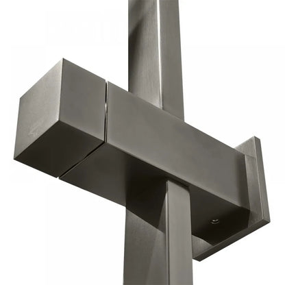 FUSION PREMIUM SQUARE RAIL DUAL RAIN SHOWER COLUMN - BRUSHED GUNMETAL GREY