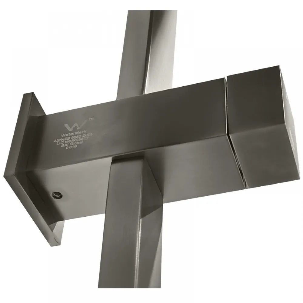 FUSION PREMIUM SQUARE RAIL DUAL RAIN SHOWER COLUMN - BRUSHED GUNMETAL GREY