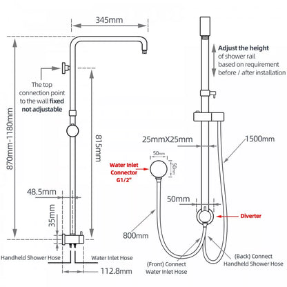 OPAL ROUND TWIN SHOWER COLUMN - CHROME