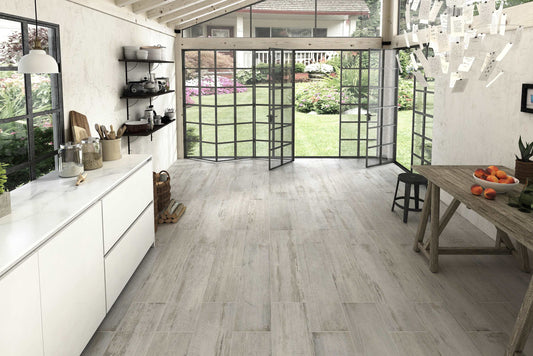 AMERICAN OAK WHITE WASHED TIMBER LOOK PORCELAIN TILE - $89/Sqm