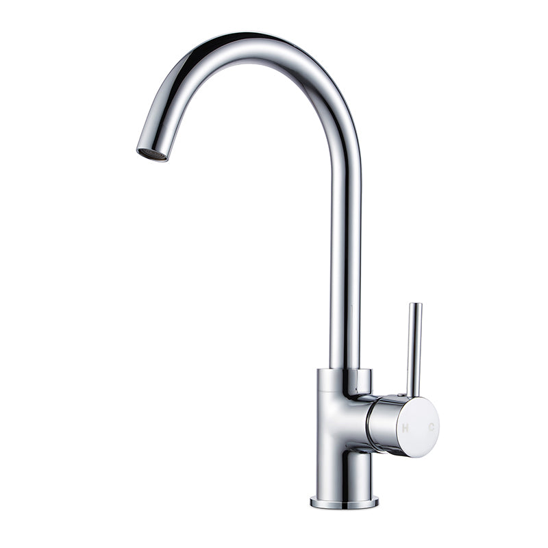 OPAL CLASSIC ROUND GOOSENECK KITCHEN SINK TAP - CHROME