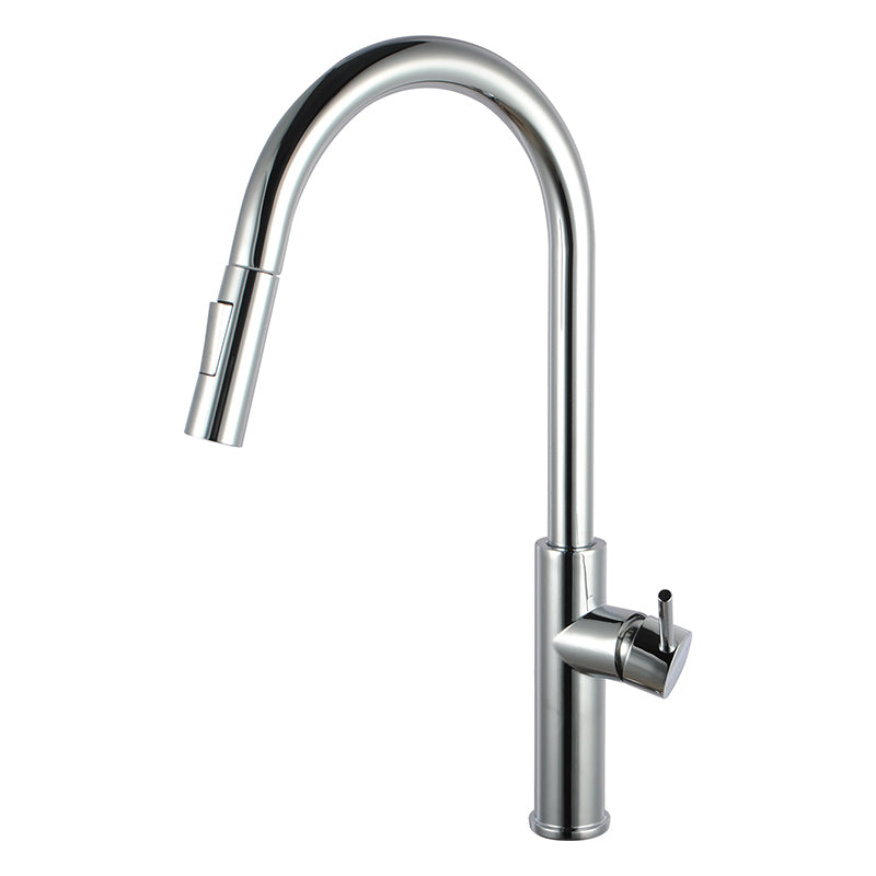 OPAL ROUND CHROME PULLOUT KITCHEN SINK TAP