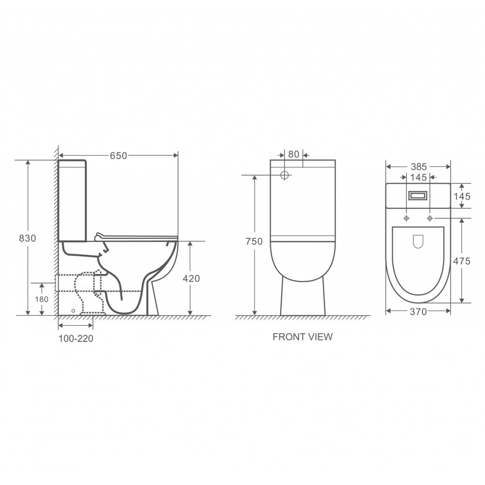 VITRA AUSTEN RIMLESS GLOSS WHITE BACK TO WALL TOILET SUITE 680x380x860MM