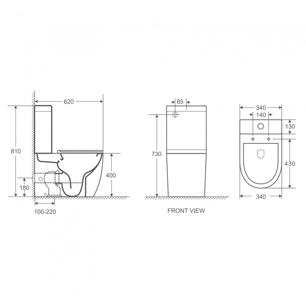 MERCIO BOXRIM GLOSS WHITE BACK TO WALL TOILET SUITE 620x380x825mm