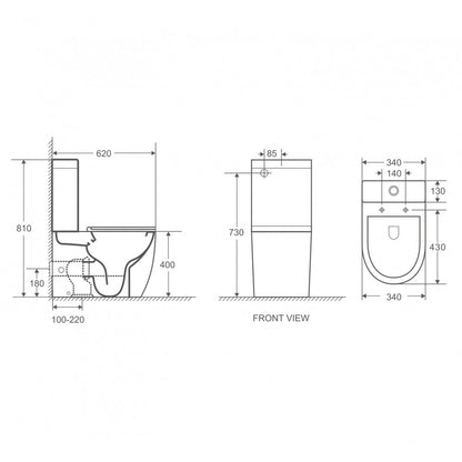 MERCIO BOXRIM GLOSS WHITE BACK TO WALL TOILET SUITE 620x380x825mm