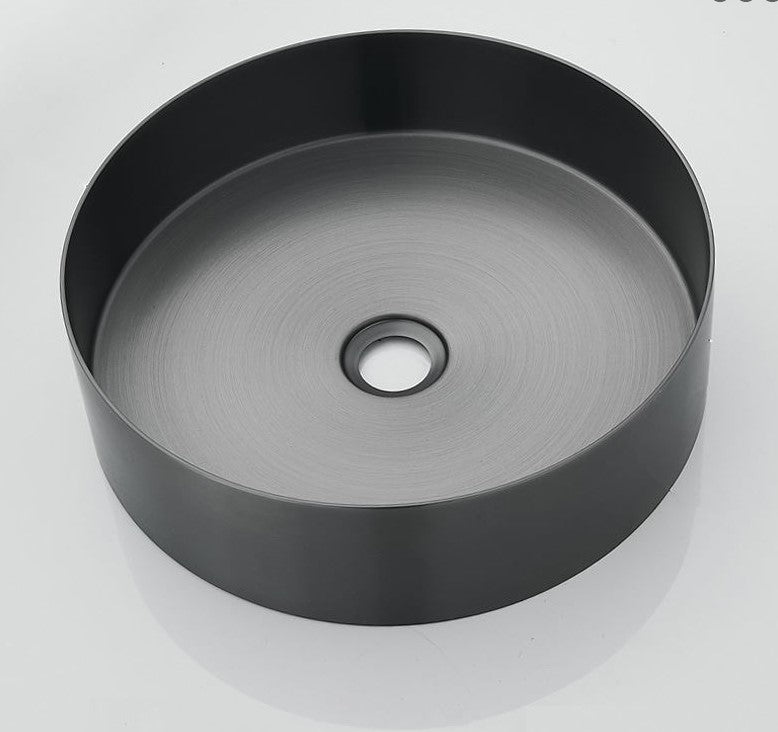 OPAL 400MM ROUND STAINLESS STEEL BASIN SINK - BLACK