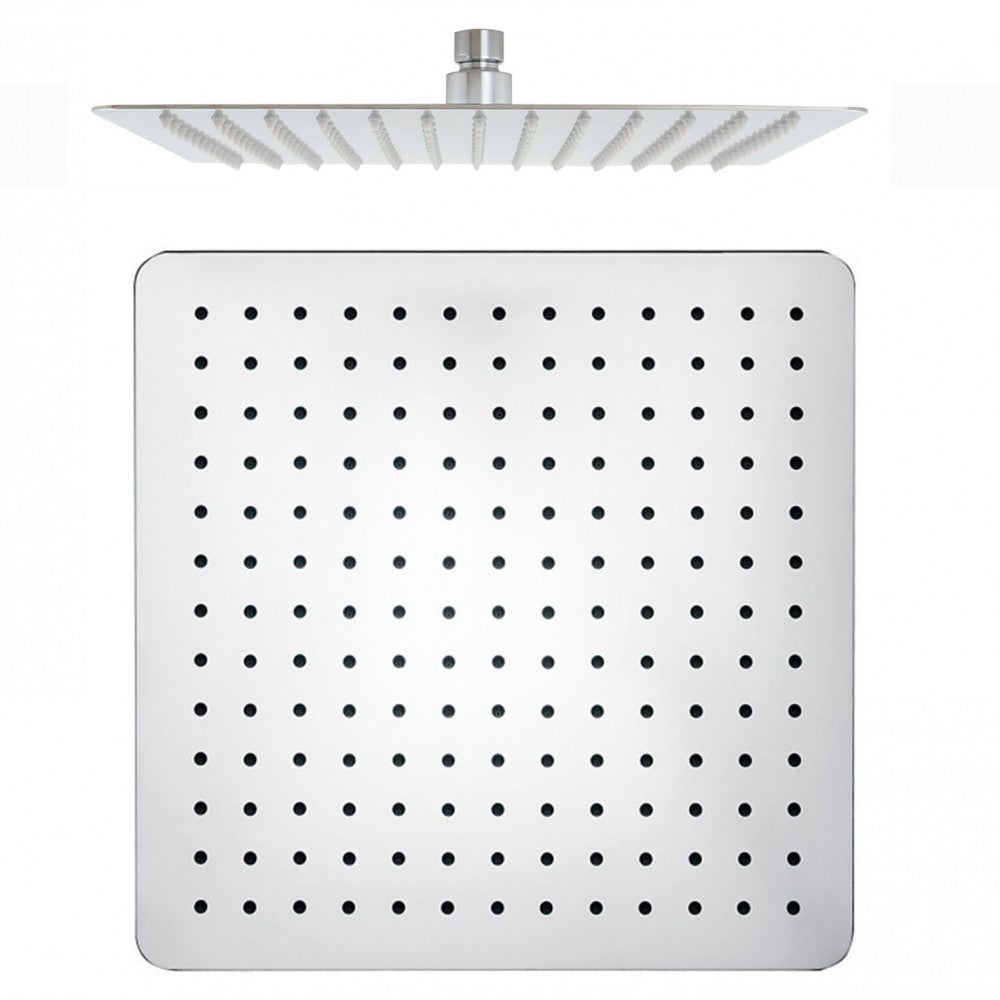 FUSION SQUARE ULTRA SLIM STAINLESS STEEL RAIN SHOWER HEAD - 2 COLOURS