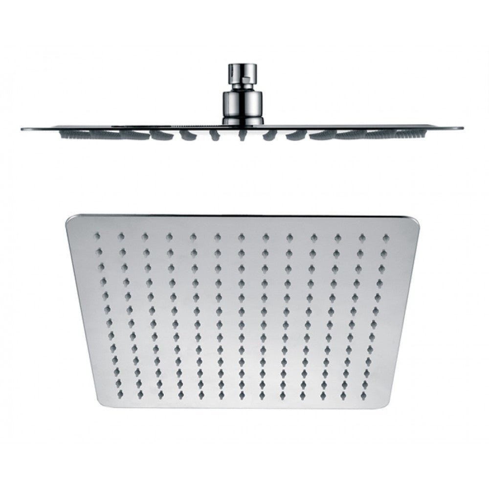 FUSION SQUARE ULTRA SLIM STAINLESS STEEL RAIN SHOWER HEAD - 2 COLOURS