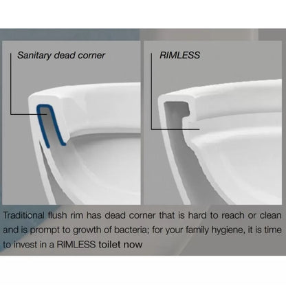 SOHO RIMLESS GLOSS WHITE BACK TO WALL TOILET SUITE 690*370*830MM