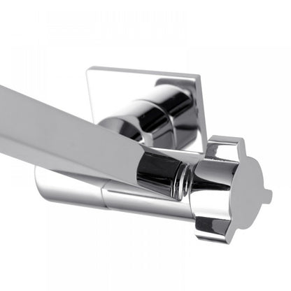 SWIVEL SQUARE CHROME WALL MOUNT SHOWER ARM 280MM