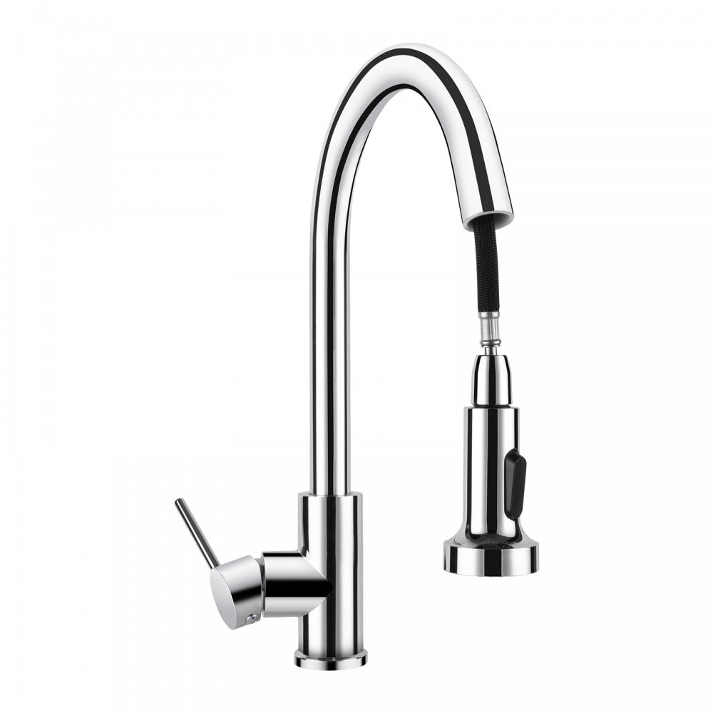 OPAL GOOSENECK PULLOUT KITCHEN SINK MIXER - CHROME