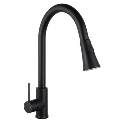 OPAL ROUND BLACK PULLOUT KITCHEN SINK TAP