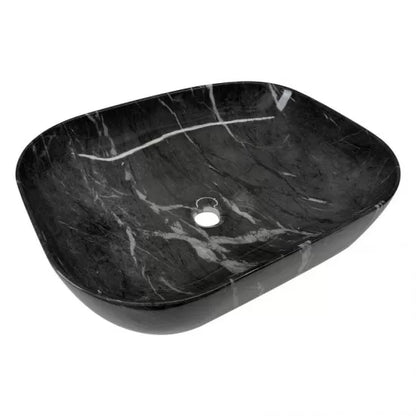 MARQUINA BLACK MARBLE LOOK CERAMIC ART BASIN