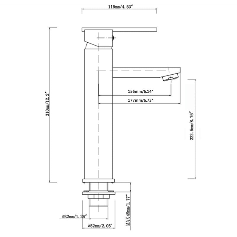 FUSION SLIM TALL BASIN MIXER - 2 COLOURS