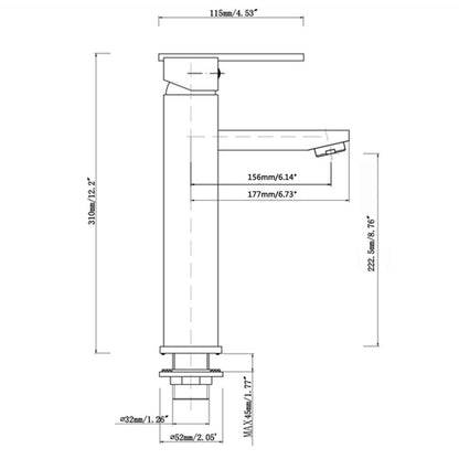 FUSION SLIM TALL BASIN MIXER - 2 COLOURS