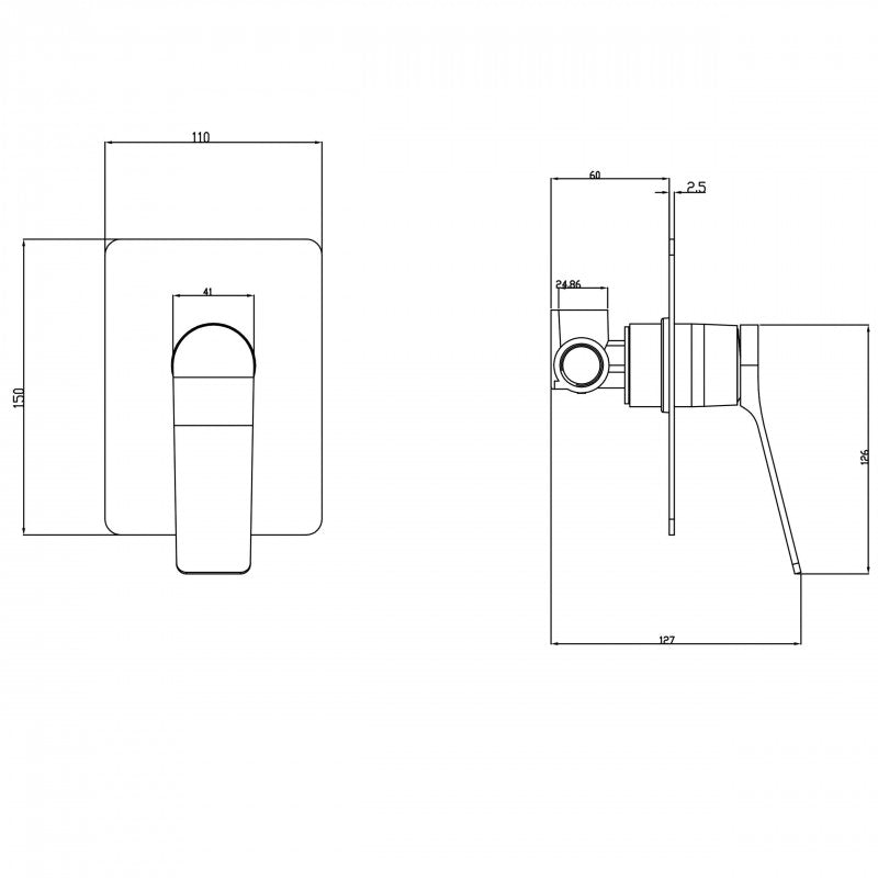 ELEGANCE SLIM SHOWER MIXER - 2 COLOURS