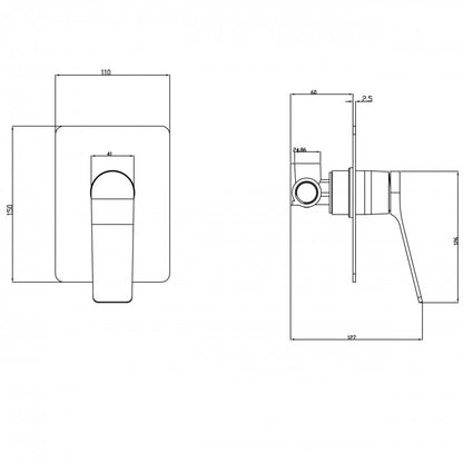 ELEGANCE SLIM SHOWER MIXER - 2 COLOURS