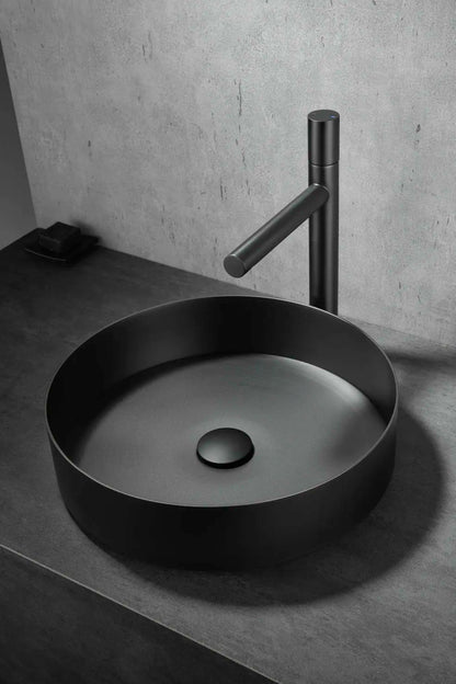 OPAL 400MM ROUND STAINLESS STEEL BASIN SINK - BLACK