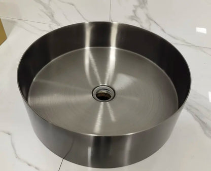 OPAL 400MM ROUND STAINLESS STEEL BASIN SINK - GUNMETAL GREY