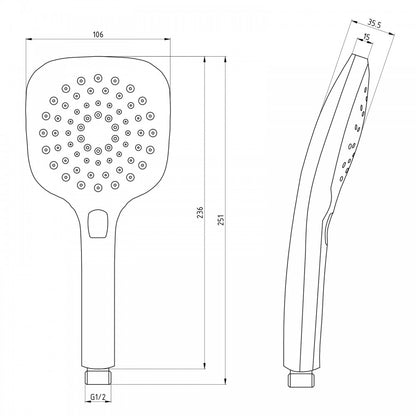 SOHO CHROME 3 FUNCTION HAND SHOWER