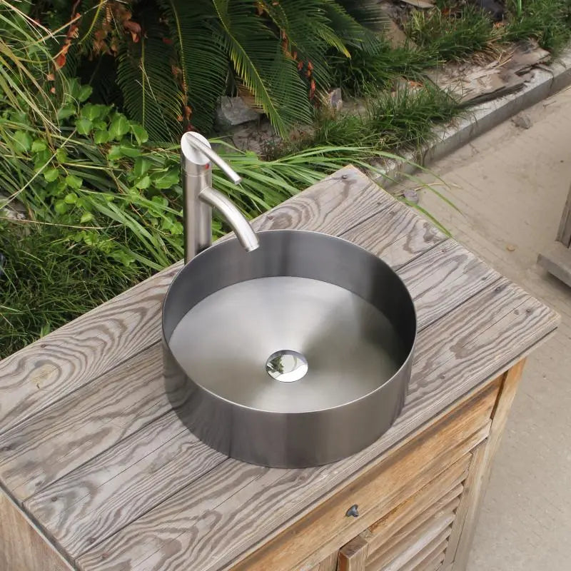 OPAL 400MM ROUND STAINLESS STEEL BASIN SINK - STAINLESS STEEL (BRUSHED NICKEL)