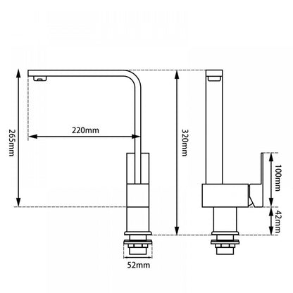 FUSION SQUARE KITCHEN SINK AND LAUNDRY MIXER - 2 COLOURS