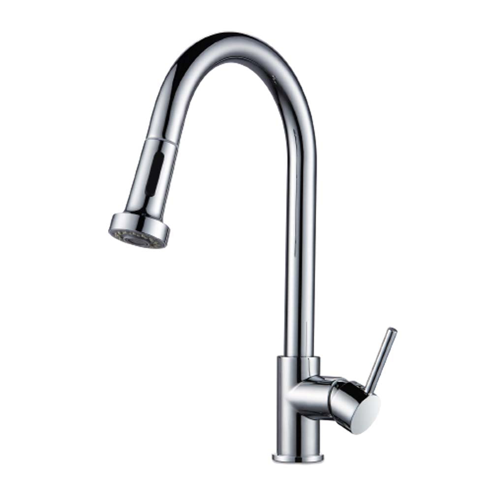 OPAL GOOSENECK PULLOUT KITCHEN SINK MIXER - CHROME