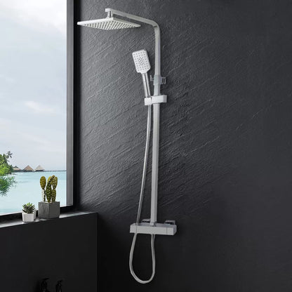 FUSION SQUARE RAIN SHOWER SET WITH THERMOSTATIC MIXER - CHROME