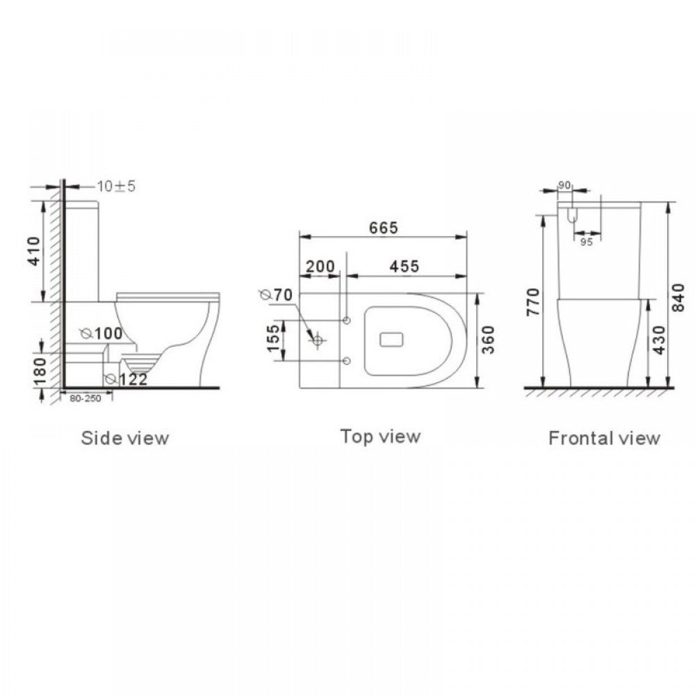 CODE TORNADO TOILET SUITE 665x360x840mm