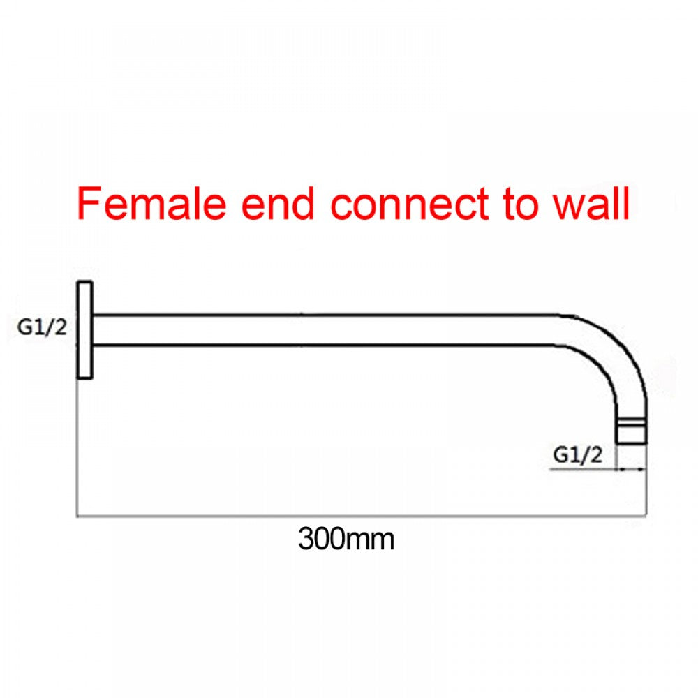 OPAL ROUND WALL MOUNT SHOWER ARM 400MM - 2 COLOURS