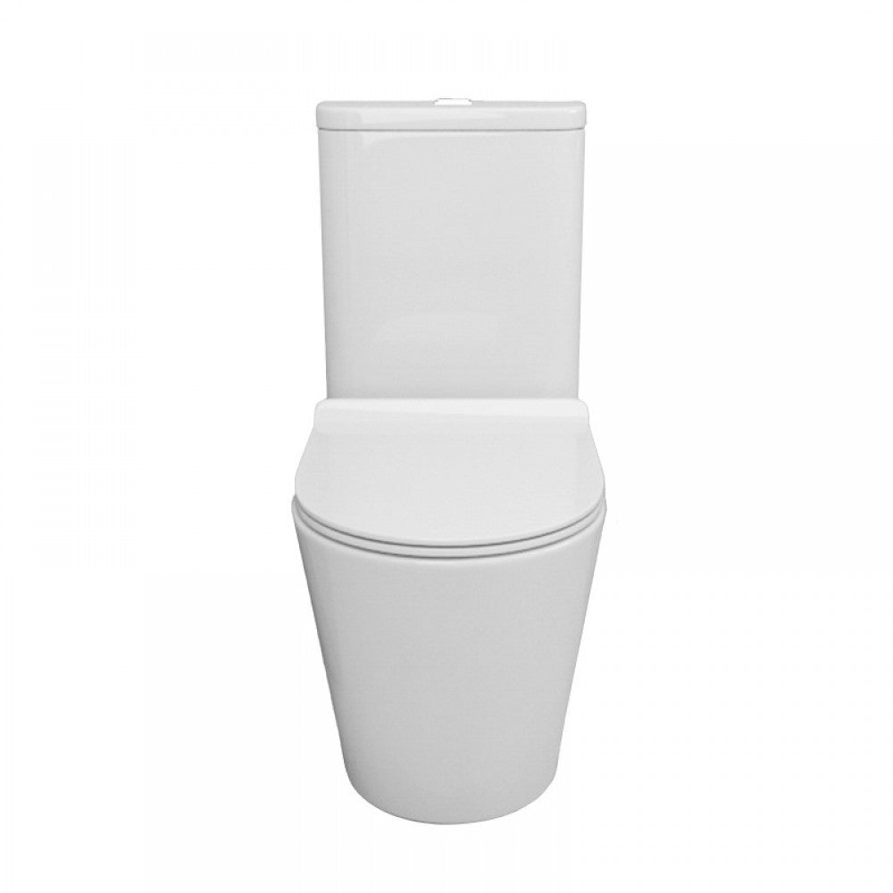 SANEUX UNI COMFORT HEIGHT RIMLESS GLOSS WHITE BACK TO WALL TOILET