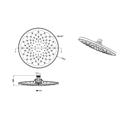 OPAL ROUND WHITE & CHROME RAINFALL SHOWER HEAD 200MM