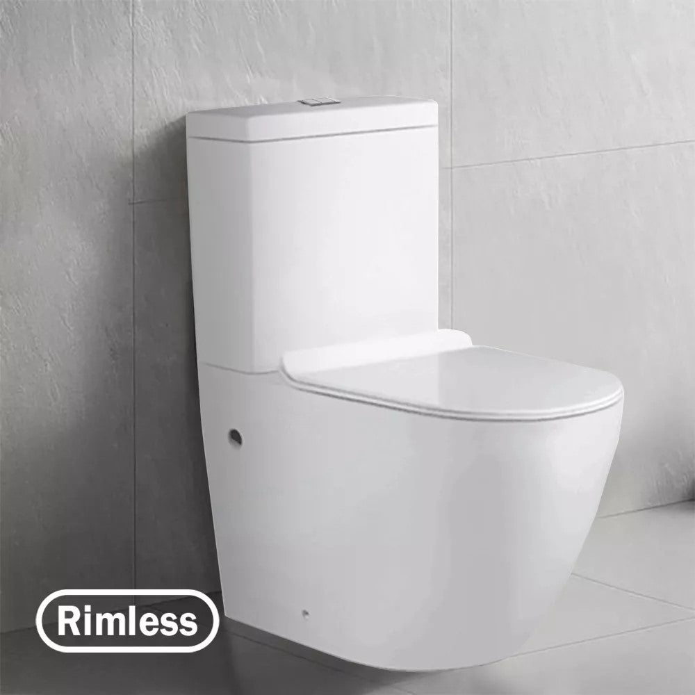 SOHO RIMLESS GLOSS WHITE BACK TO WALL TOILET SUITE 690*370*830MM