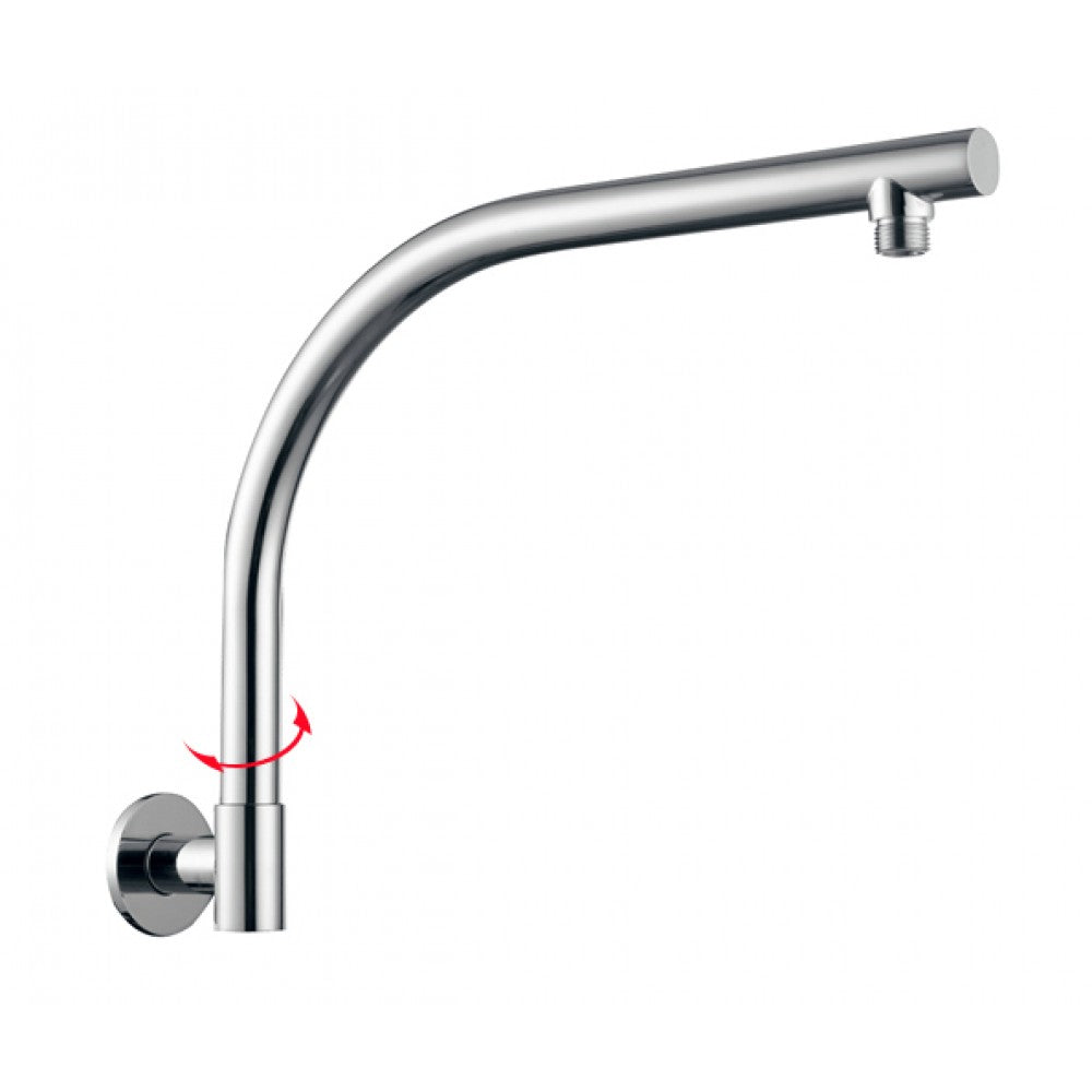 OPAL ROUND 180° SWIVEL WALL MOUNT SHOWER ARM 370MM - 2 COLOUR